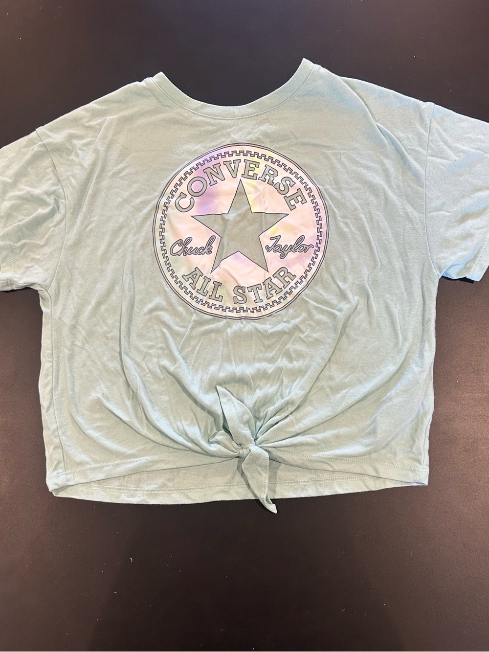 Converse All Star Tie-Front Tee in Light Teal